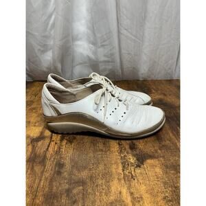 NAOT Kumara Womens White Leather Sneakers Lace Up Shoes 8 US/ 39 EU Casual